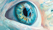 Illustration of an eyeball with axial myopia