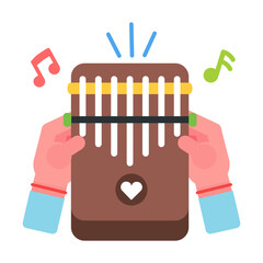 Wall Mural - Here’s a flat icon of kalimba instrument 