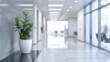 Empty blank corridor office with blurred background
