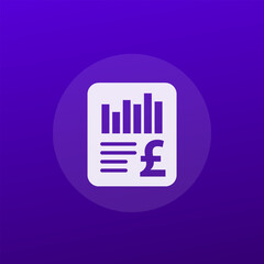 Sticker - Financial statement or report icon with a pound