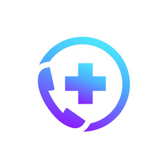 Poster - Medical call center icon on white