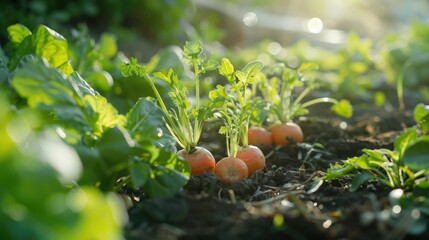 Wall Mural - Vegetables grow in the garden. Selective focus. Food.