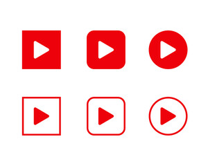 Poster - Play button icon set. Play button vector Illustration