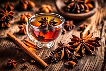 Wall Mural - mulled wine with spices