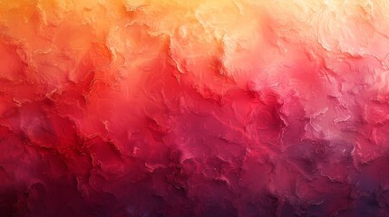 Wall Mural - The abstract art background features light coral and dark orange colors. The watercolor painting on canvas has a soft red gradient. The fragment of artwork on paper has ginger pattern. The background