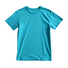 Wall Mural - T shirt with blue color isolated on transparent background