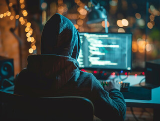 Poster - Hackers with computer data theft.