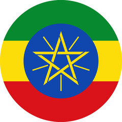 Wall Mural - Ethiopia Flag Round Icon