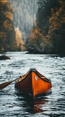 Sticker - Canoeing on a river 