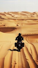 Canvas Print - Motorcycle journey through the desert