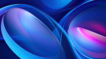 Glowing Circles In Bright Blue And Purple Colors Over Gradient Abstract Background In Soft And Round Line Shapes Style Sleek Design Created With Generative AI Technology