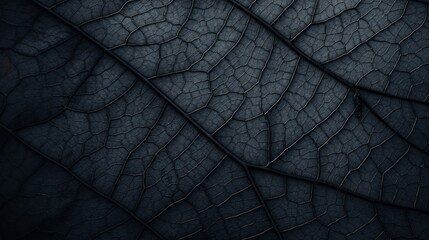 Poster - Close-up Of The Texture Of The Dark Leaf. Black Dark Background.