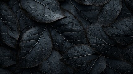 Poster - Close-up Of The Texture Of Dark Leaves. Black Tropical abstract Background.
