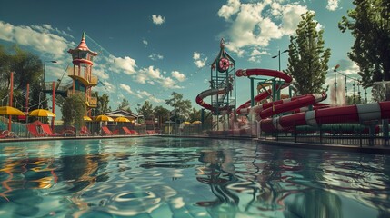 Wall Mural - Summer day at the water park