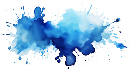 Sticker - PNG watercolor stain blue paint splatter Generative AI