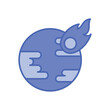 Blue duo tone Doomsday vector icon