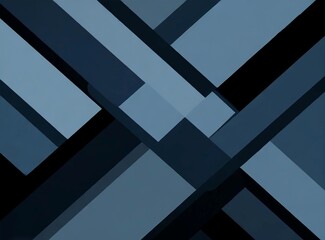 Canvas Print - Geometric abstract black and blue background