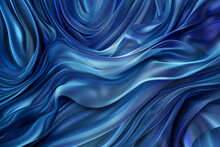 Background In The Form Of Blue Silk Or Satin Luxury Fabric, Blue Silk Illustration