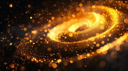 Wall Mural - abstract magical spiral background in glittering yellow and orange.