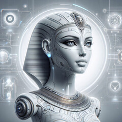 Wall Mural - Sphinx AI Companion - Future Tech Assistant Illustration