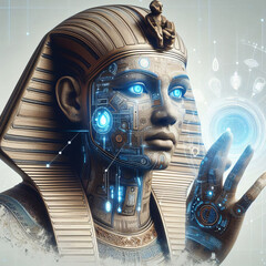 Wall Mural - Sphinx AI Companion - Future Tech Assistant Illustration