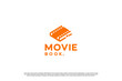 movie book , script, motion picture, logo design vector.