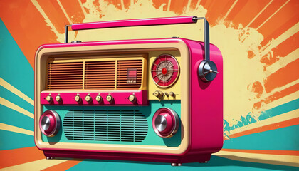 Pink color Radio digital art