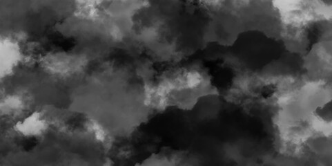 Wall Mural - Modern Dark and Dramatic Storm Clouds Area Background. Storm background with gray clouds. Isolated white fog on the black background, smoky effect for photos and artworks. Overlay for photos.