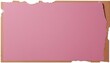 whole pink Piece torn cardboard ,sharp and clear edges , isolated on transparent background . PNG, cutout, or clipping path.