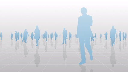 Wall Mural - city business person office silhouette concept cg background