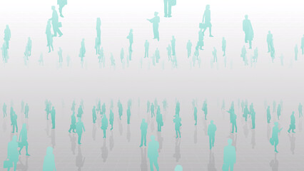Wall Mural - city business person office silhouette concept cg background