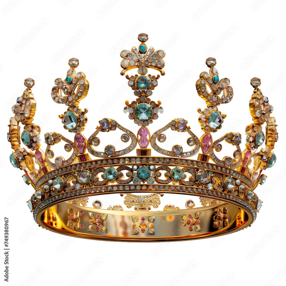 Crown, transparent background, isolated image, generative AI Stock ...