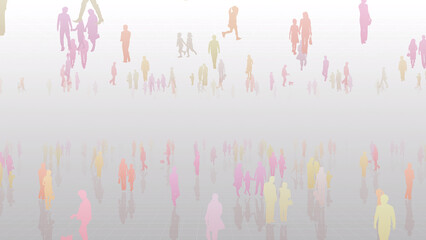 Wall Mural - city family people holiday silhouette park concept cg background