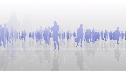 Wall Mural - city business person office silhouette concept cg background