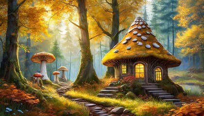 Poster - mushroom in the autumn