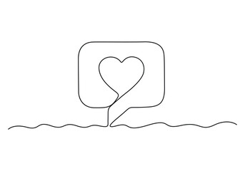 Poster - one continuous line drawing of heart like symbol line art like sign banner concept vector illustrati
