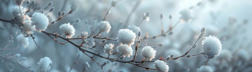 Wall Mural - soft focus on delicate ecological balance where nature's palette paints a serene tapestry of seasons