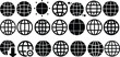 Set of vector world silhouettes black color.