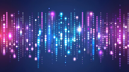 Wall Mural - Colorful Digital Data Stream on Dark Background