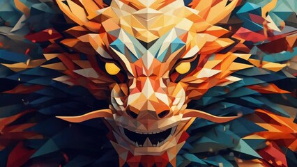 Poster - A detailed digital painting of a dragon's head. Perfect for fantasy themed designs.