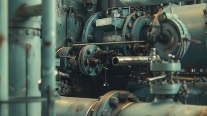 Poster - Detailed view of a machine in a factory, suitable for industrial concepts.