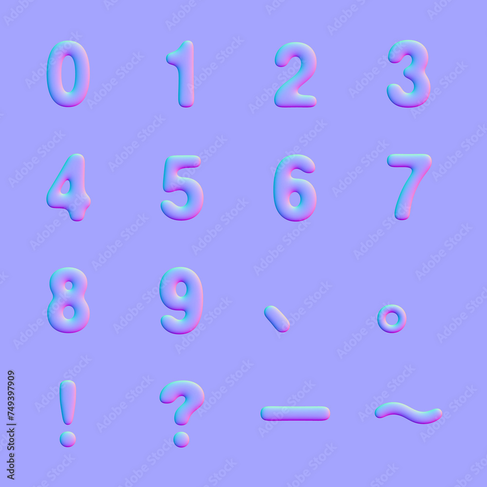 Normal map of numbers and symbols Stock Illustration | Adobe Stock