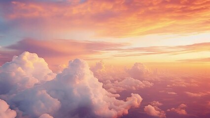 Poster - A scenic view of the sky and clouds from an airplane. Ideal for travel and aviation concepts.