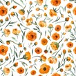 Seamless pattern featuring a field of radiant red and orangeade desert poppies, evoking the beauty of a blooming oasis.