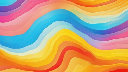 Poster - Abstract multicolored wavy lines background, suitable for various design projects.