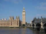 Fototapeta Londyn - Houses of Parliament and Westminster Bridge in London