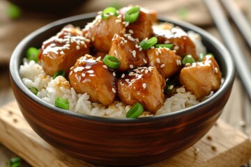 Poster - Bowl of teriyaki chicken and vegetables