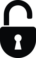 Wall Mural - Unlock padlock. Flat design. Open lock . Security symbol. Privacy symbol vector stock illustration.