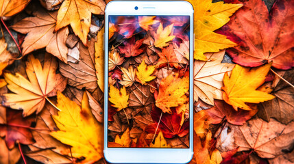 Wall Mural - A smartphone featuring a beautiful screen saver