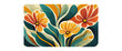 © AYSIA - Floral background illustration in 70s style.
